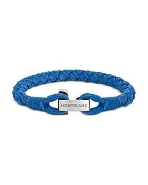 Shop Montblanc Nylon & Stainless Steel Bracelet In Blue