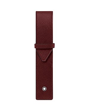 Shop Montblanc Sartorial Leather One Pen Pouch In Dark Red