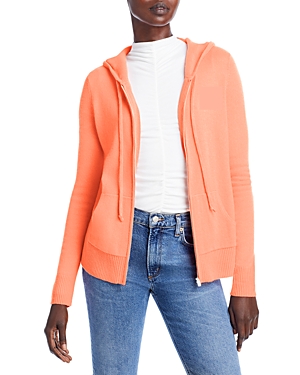 C By Bloomingdale's Cashmere Zip Hoodie - 100% Exclusive In Cantaloupe