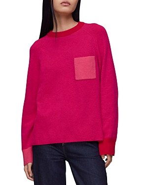 Shop Whistles Patch Pocket Sweater In Pink/multi