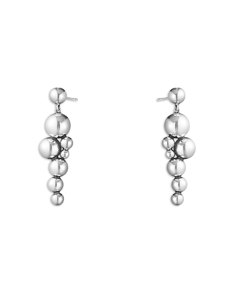 Georg Jensen Sterling Silver Moonlight Grapes Ball Cluster Drop Earrings In Silver