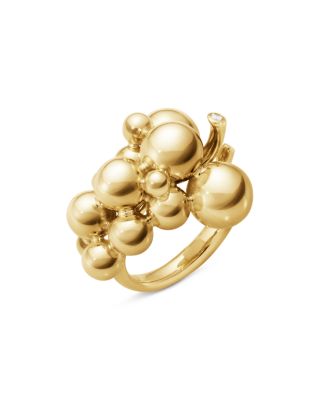 Georg Jensen 18K Yellow Gold Moonlight Grapes Cluster Ring