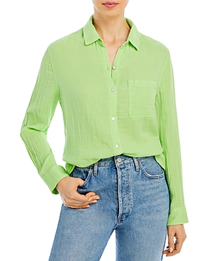 Rails Ellis Cotton Button-front Shirt In Jade Lime