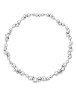 Sterling Silver Moonlight Grapes Bead Cluster Collar Necklace, 16"