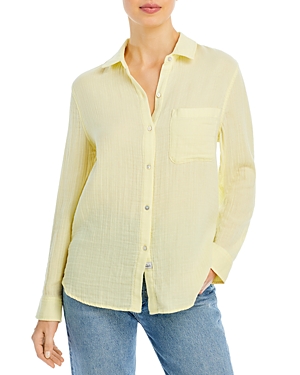 Rails Ellis Long Sleeve Gauze Shirt In Citron