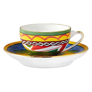 Dolce & Gabbana Casa Carretto Lemon Espresso Cup And Saucer Set In Yellow