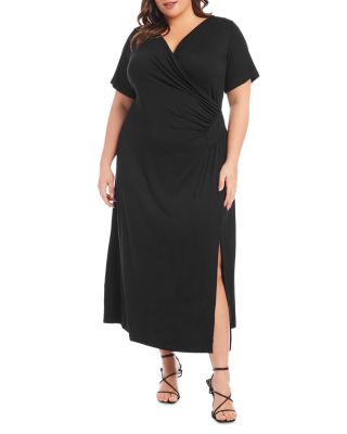 Faux Wrap Midi Dress