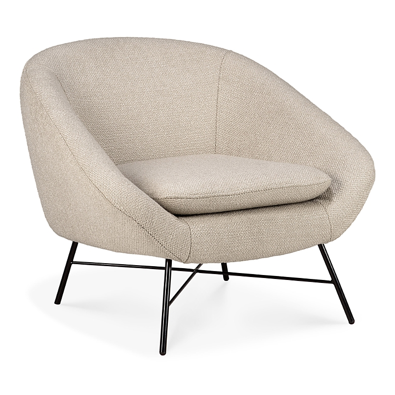 Ethnicraft Barrow Lounge Chair In Off Whte