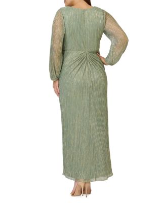 Metallic Mesh Draped Gown