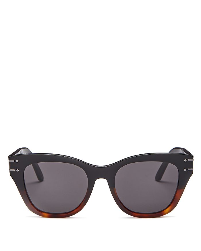Shop Dior Signature B4i Round Sunglasses, 52mm In Black/gray Solid