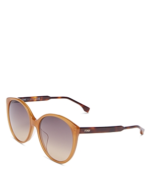Fendi Fine Round Sunglasses, 59mm In Orange/gray Gradient