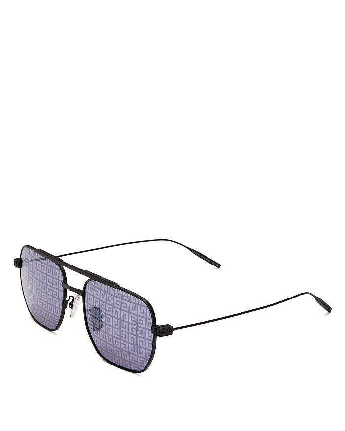 Givenchy Gv Speed Geometric Sunglasses, 54mm, 54mm In Shiny Black/silver Mirrored