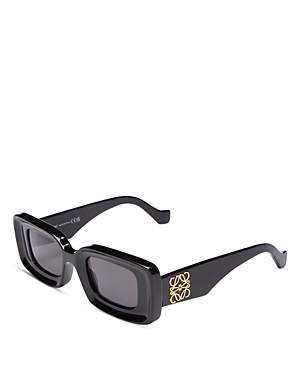 Shop Loewe Chunky Anagram Rectangular Sunglasses, 46mm In Black/gray Solid