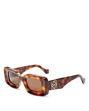 Shop Loewe Chunky Anagram Rectangular Sunglasses, 46mm In Havana/brown