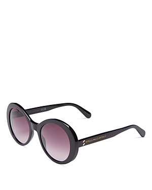 Shop Stella Mccartney Round Sunglasses, 54mm In Black/purple Gradient