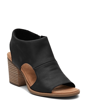 Shop Toms Women's Eliana Cutout Stacked Heel Sandals In Black
