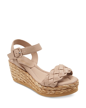 Shop Andre Assous Women's Cecilia Braided Strap Espadrille Wedge Heel Platform Sandals In Stone