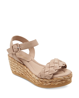 Andre Assous Women's Cecilia Braided Strap Espadrille Wedge Heel Platform Sandals In Stone