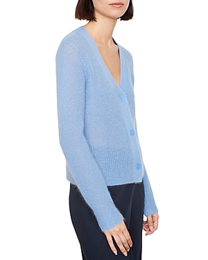 Shop Vince Three Button Cardigan In Dark Iris