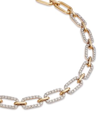 Diamond Pav&eacute; Link Bracelet in 14K Yellow Gold, 0.80 tcw 