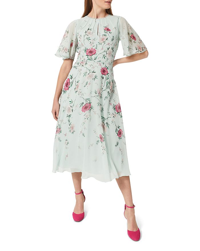HOBBS LONDON Priya Silk Floral Print Dress | Bloomingdale's