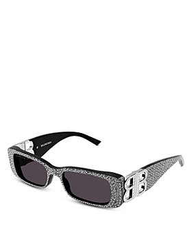 Balenciaga -  Crystal Strass Dynasty Rectangular Sunglasses, 51mm