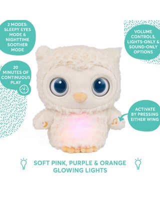 Baby Sleepy Eyes Owl Bedtime Soother Plush Night Light & Sound Machine, 8" - Ages 0+