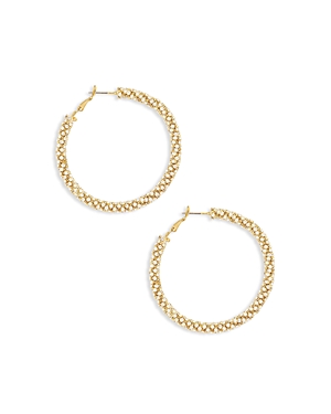 Ettika Rope Chain Pave Hoop Earrings in 18K Gold Plated