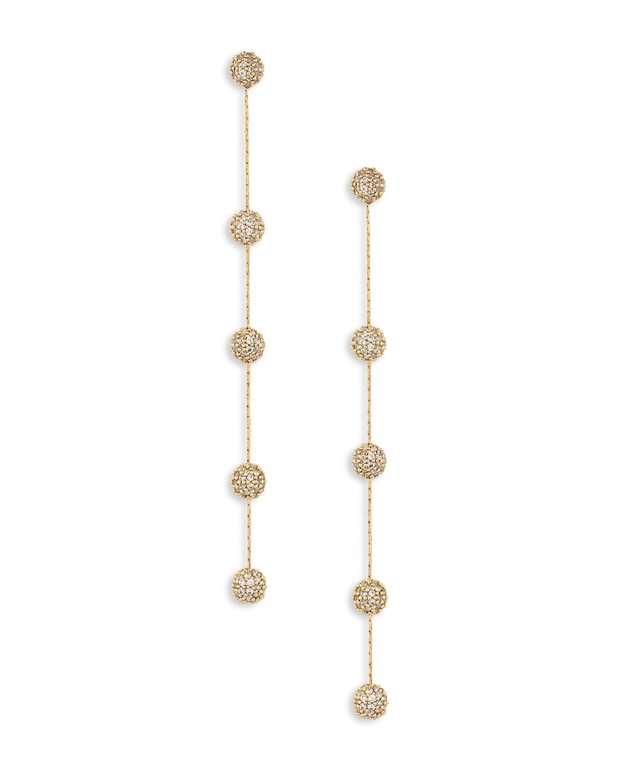 Crystal Ball Drop Pavé Ball Linear Drop Earrings