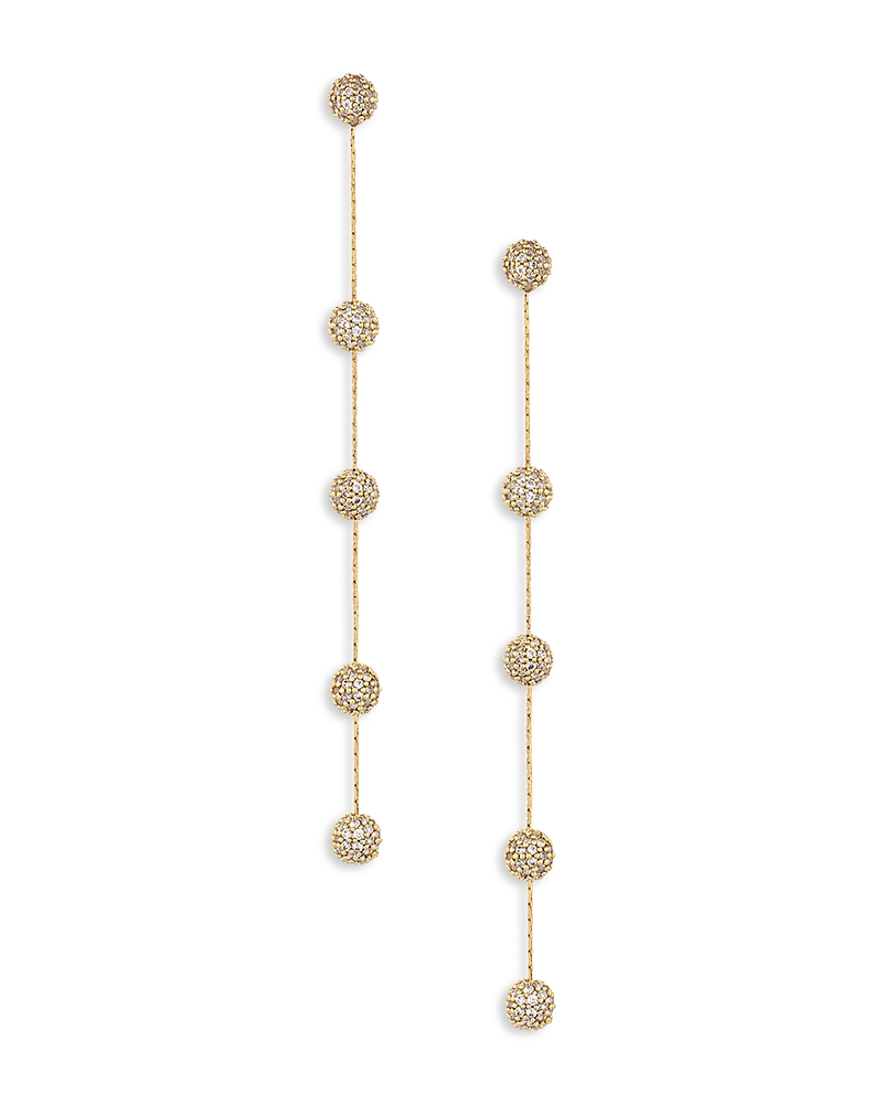 Ettika Crystal Ball Drop 18k Gold Plated Earrings In Gold