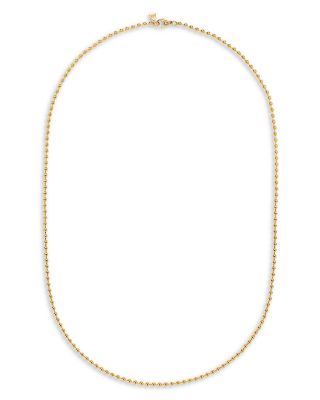 18K Yellow Gold Classic Polished Ball Chain Necklace, 22&amp;quot;