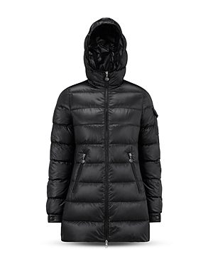 Moncler Courcelles Glossed Shell Parka Coat In Black