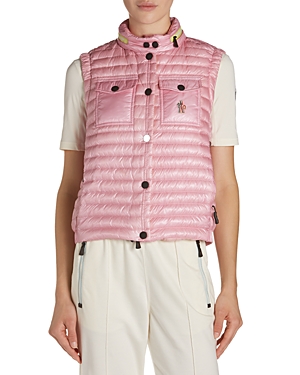 Shop Moncler Gumiane Puffer Vest In Open Pink