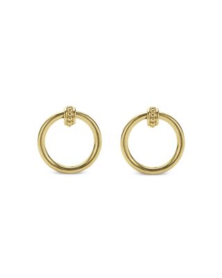 18K Gold Meridian Circle Stud Earrings