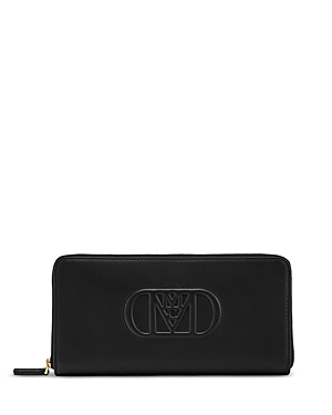 Mcm Mode Travia Leather Zip-around Wallet In Black