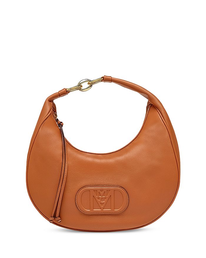 Mcm Medium Mode Travia Leather Hobo Bag in Cognac