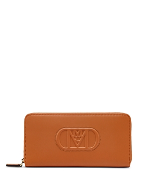 Mcm Mode Travia Leather Zip-around Wallet In Cognac