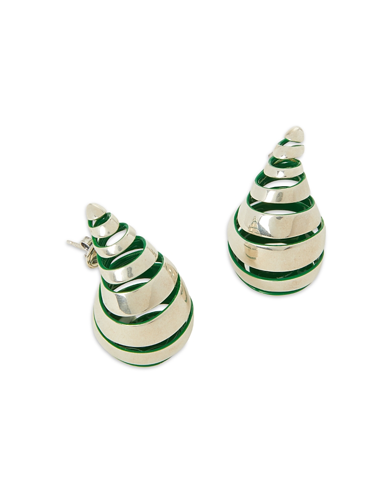 Bottega Veneta Spiral Sterling Silver Drop Earrings