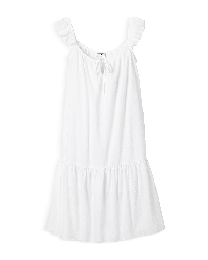 Petite Plume Celeste Sleeveless Gauze Nightgown In White