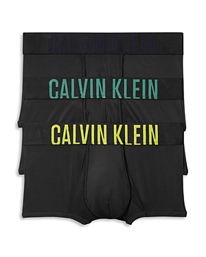 Calvin Klein Assorted 3-pack Intense Power Micro Low Rise Trunks In Foliage Green/night Sky/kewl Lime