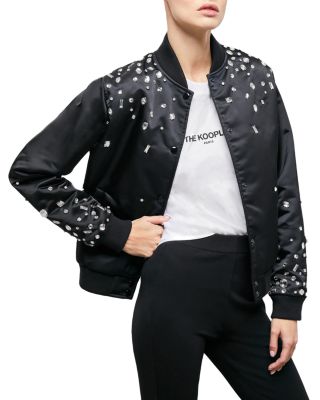 The Kooples Rhinestone Bomber Jacket Bloomingdale s