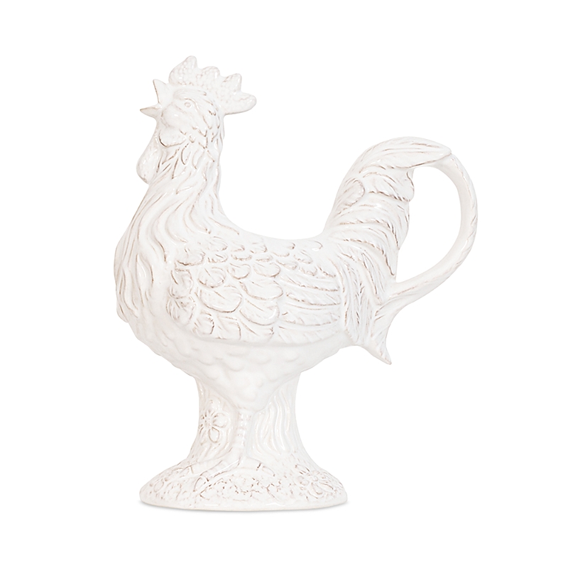 Juliska Clever Creatures Rousseau Rooster Pitcher In Whitewash