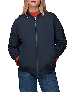 Shop Whistles Maria Bomber Jacket In Navy