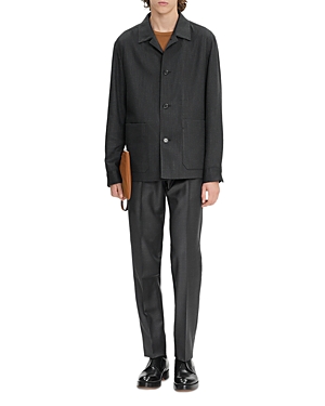 Zegna Linen Chore Jacket In Black