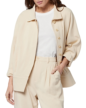 Joie Yves Cotton Jacket In Beige In Bleached Sand