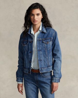 Relaxed Denim Trucker Jacket in Blue