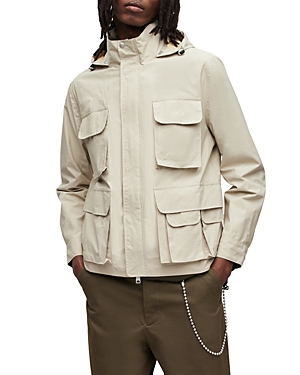 Allsaints Maso Lightweight Tech Water Repellent Jacket In Light Stone/buttercream