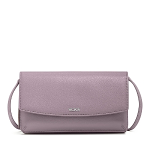 Tumi Leather Wallet Crossbody Bag In Lilac