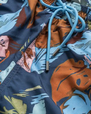 Dartmoor Bay Foliage Print 7" Swim Trunks