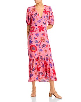 RHODE - Ester Floral Print Elbow Sleeve Midi Dress